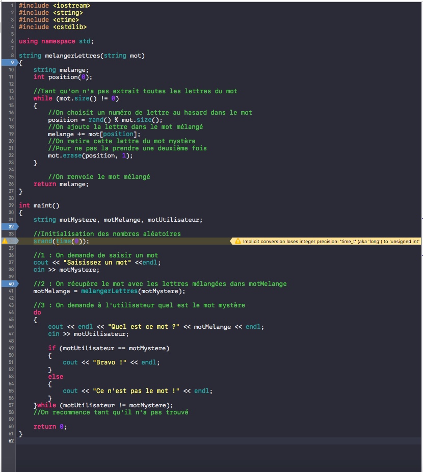  R solu Probl me Dans TP Mot Myst re Sur Xcode Par MaximeSheguey
